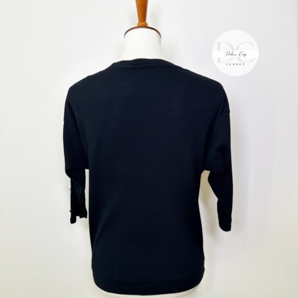 LAUREN RALPH LAUREN Black Blouse With Golden Bottons Size XS - Picture 4 of 10